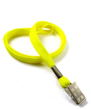  3/8 inch Yellow clip lanyard-blank-LRB322NYLW 