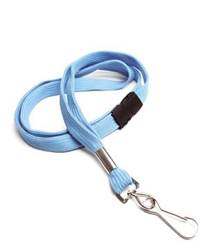  3/8 inch Baby blue ID lanyard attached breakaway and swivel hookblankLRB323BBBL 