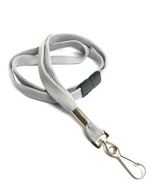  3/8 inch Gray ID lanyard attached breakaway and swivel hookblankLRB323BGRY 