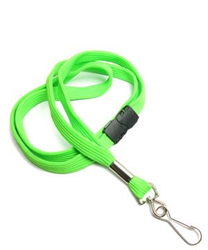  3/8 inch Lime green ID lanyard attached breakaway and swivel hookblankLRB323BLMG 