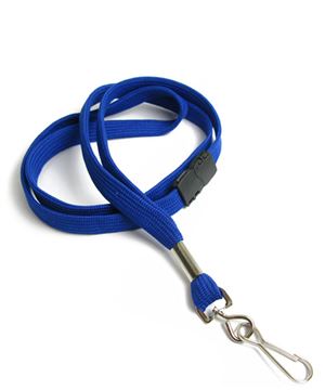  3/8 inch Royal blue ID lanyard attached breakaway and swivel hookblankLRB323BRBL 