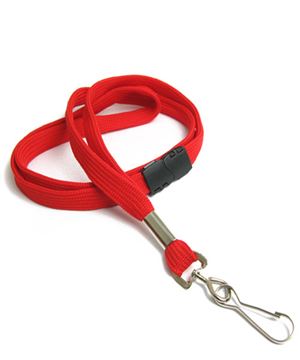  3/8 inch Red ID lanyard attached breakaway and swivel hookblankLRB323BRED 