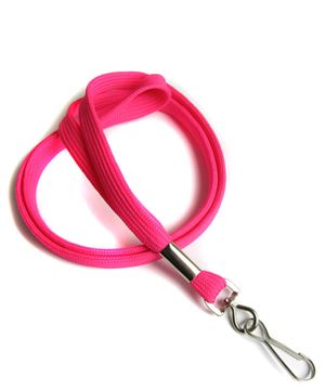  3/8 inch Hot pink neck lanyards with swivel hook-blank-LRB323NHPK 