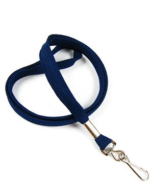  3/8 inch Navy blue ID lanyard with a metal swivel hookLRB323NNBL 
