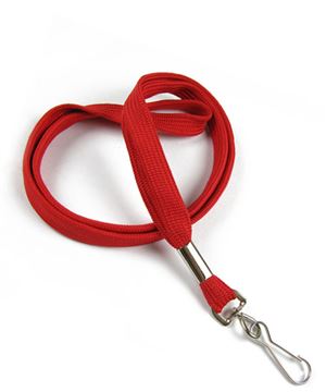  3/8 inch Red ID lanyard with a metal swivel hookLRB323NRED 