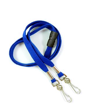  3/8 inch Royal blue double hook lanyard attached breakaway and 2 swivel hook-blank-LRB325BRBL 