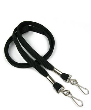  3/8 inch Black double hook lanyard attached swivel hook on each endblankLRB325NBLK 