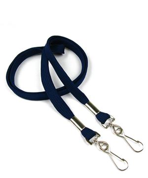  3/8 inch Navy blue double hook lanyard attached swivel hook on each endblankLRB325NNBL 