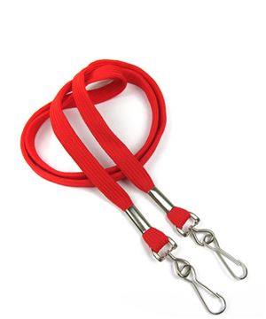 3/8 inch Red Double Hook Lanyard Attached Swivel Hook On Each end-blank-LRB325N-RED