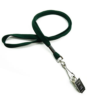  3/8 inch Hunter green blank lanyard with swivel j hook and metal clipblankLRB329NHGN 