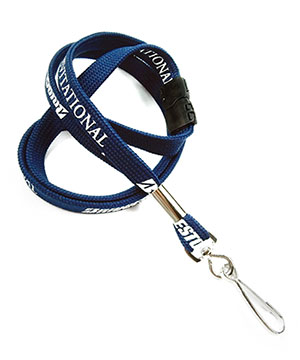  3/8 inch Custom lanyards with swivel hook and safety breakaway-Screen Printing-LRP0303B 