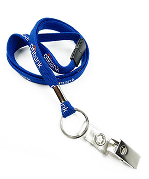  3/8 inch Custom ID lanyards attached safety breakaway and split ring with ID strap clip-Screen Printing-LRP0307B 