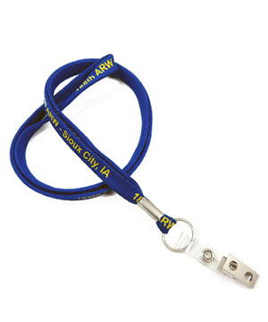  3/8 inch Custom ID lanyard attached split ring with a ID strap clip-Screen Printing-LRP0307N 