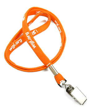  3/8 inch Customized ID lanyards with metal swivel clip-Screen Printing-LRP030AN 
