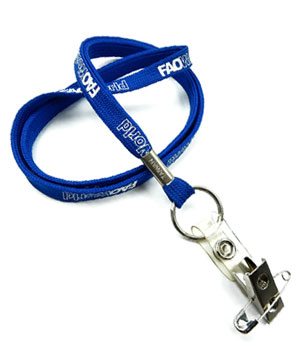  3/8 inch Custom ID lanyard attached split ring with a ID strap pin clip-Screen Printing-LRP0317N 
