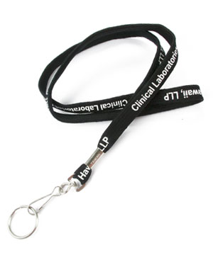  3/8 inch Custom key lanyards with swivel hook and keychain ring-Screen Printing-LRP0318N 