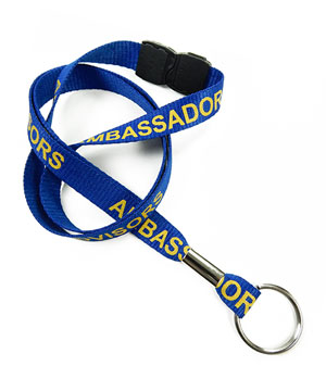  1/2 inch Customized Keychain Lanyards with safety breakaway and keychain ring-Screen Printing-LRP0401B 