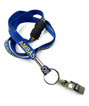  1/2 inch Customized Id Lanyards attached safety breakaway and split ring with ID strap clip-Screen Printing-LRP0407B 