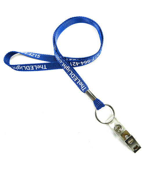  1/2 inch Customized Id Lanyard attached split ring with a ID strap clip-Screen Printing-LRP0407N 