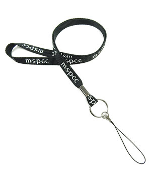  1/2 inch Customized Device Lanyards with key ring and cell phone strap-Screen Printing-LRP0408N 