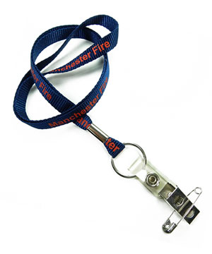  1/2 inch Custom Id Lanyard attached split ring with a ID strap pin clip-Screen Printing-LRP0417N 