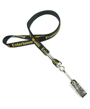  1/2 inch Custom Clip Lanyard attached swivel hook with a bulldog clip-Screen Printing-LRP0419N 