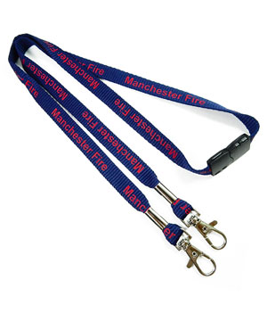  1/2 inch Personalized Breakaway Lanyards with double lobster clasp hook-Screen Printing-LRP04D6B 