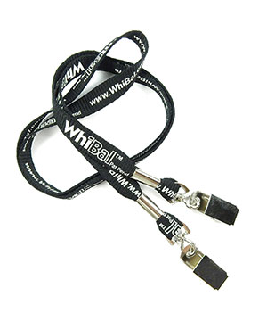  1/2 inch Custom Double Clip Lanyard attached a swivel clip on strap each end-Screen Printing-LRP04DAN 
