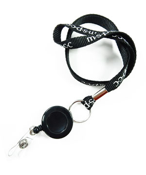  1/2 inch Custom Retractable Lanyards with split ring and retractable ID reel-Screen Printing-LRP04R1N 