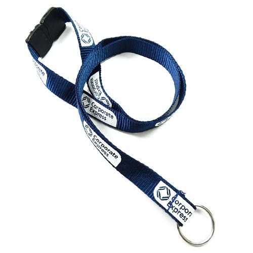  5/8 inch Customized Keychain Lanyards with safety breakaway and keychain ring-Screen Printing-LRP0501B 