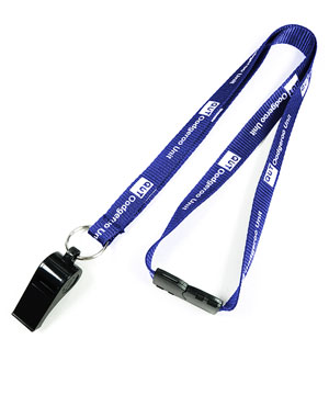  5/8 inch Personalized Whistle Lanyards with whistle and safety breakaway-Screen Printing-LRP0505B 