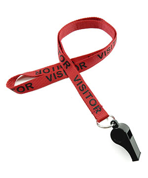  5/8 inch Customized Whistle Lanyard attached split ring with a whistle-Screen Printing-LRP0505N 