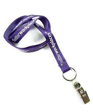  5/8 inch Custom Id Lanyard attached keyring with a ID strap clip-Screen Printing-LRP0507N 