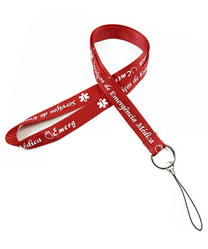  5/8 inch Custom Device Lanyards with split ring and cell phone strap-Screen Printing-LRP0508N 