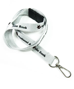  5/8 inch Customized Lanyards attached safety breakaway and push gate snap hook-Screen Printing-LRP0511B 