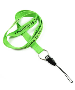  5/8 inch Customized Device Lanyards with split ring and quick release strap connector-Screen Printing-LRP0514N 