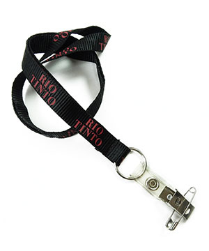  5/8 inch Customized Id Lanyard attached split ring with a ID strap pin clip-Screen Printing-LRP0517N 