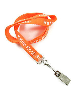  5/8 inch Custom Clip Lanyard attached swivel hook with a bulldog clip-Screen Printing-LRP0519N 