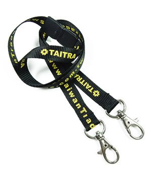  5/8 inch Personalized Breakaway Lanyards with double lobster clasp hook-Screen Printing-LRP05D6B 