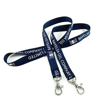  5/8 inch Customized Double Hook Lanyards attached 2 lobster clasp hooks-Screen Printing-LRP05D6N 