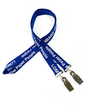  5/8 inch Customized Double Clip Lanyard attached a swivel clip on strap each end-Screen Printing-LRP05DAN 