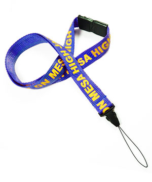  3/4 inch Personalized Breakaway Lanyard with a quick release loop connector-Screen Printing-LRP0604B 