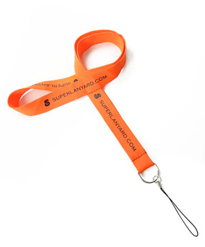 3/4 inch Customized Device Lanyards with key ring and cell phone strap-Screen Printing-LRP0608N 