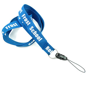  3/4 inch Customized Device Lanyards with split ring and quick release strap connector-Screen Printing-LRP0614N 