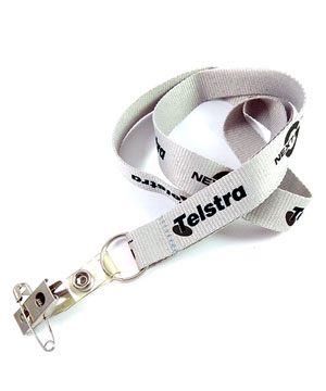  3/4 inch Custom Id Lanyard attached split ring with a ID strap pin clip-Screen Printing-LRP0617N 