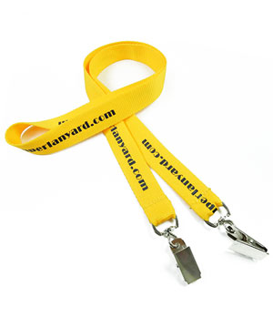  3/4 inch Customized Double Clip Lanyard attached a swivel clip on strap each end-Screen Printing-LRP06DAN 