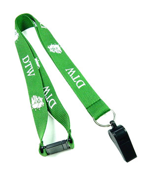  1 inch Personalized Whistle Lanyards with whistle and safety breakaway-Screen Printing-LRP0805B 