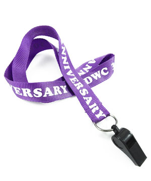  1 inch Personalized Whistle Lanyard attached split ring with a whistle-Screen Printing-LRP0805N 