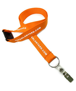  1 inch Custom Id Lanyards attached safety breakaway and split ring with ID strap clip-Screen Printing-LRP0807B 