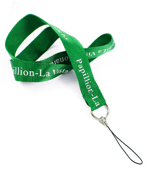  1 inch Custom Device Lanyards with key ring and cell phone strap-Screen Printing-LRP0808N 